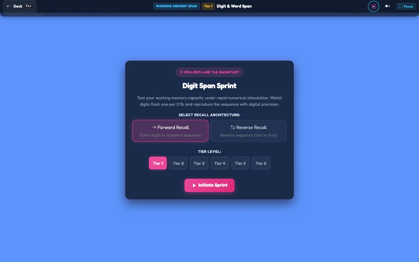 Digit & Word Span Sprint