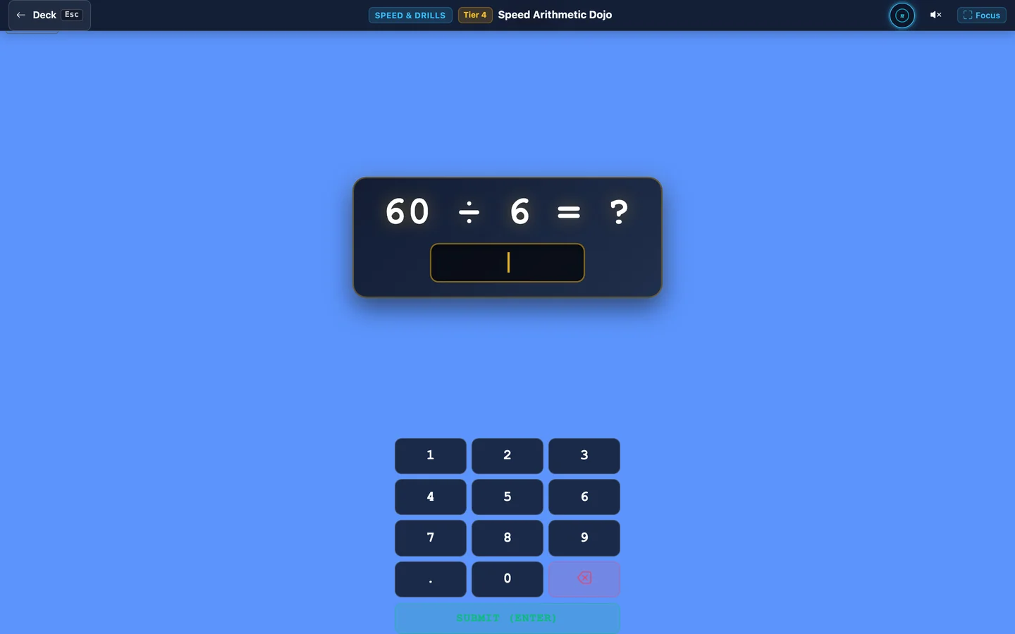 Speed Arithmetic Dojo