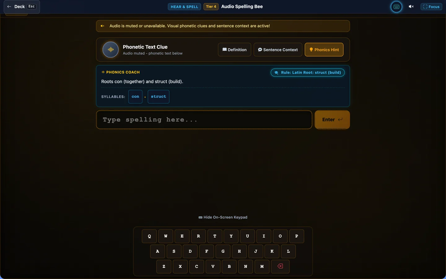 Audio Spelling Bee